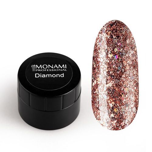Monami, Гель-лак Diamond Stardust (платиновый, 5 г)