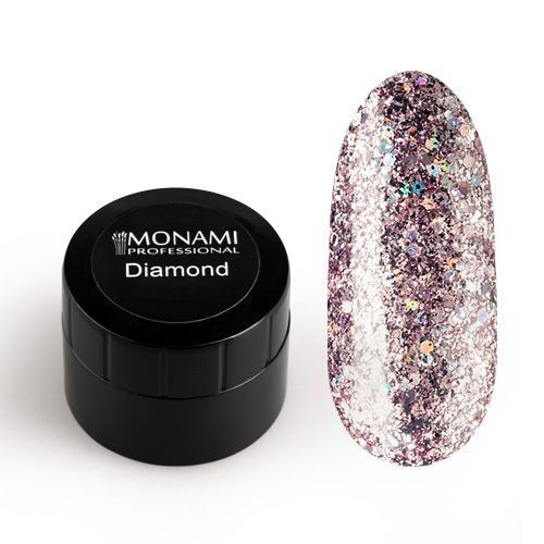 Monami, Гель-лак Diamond Galaxy (платиновый, 5 г)
