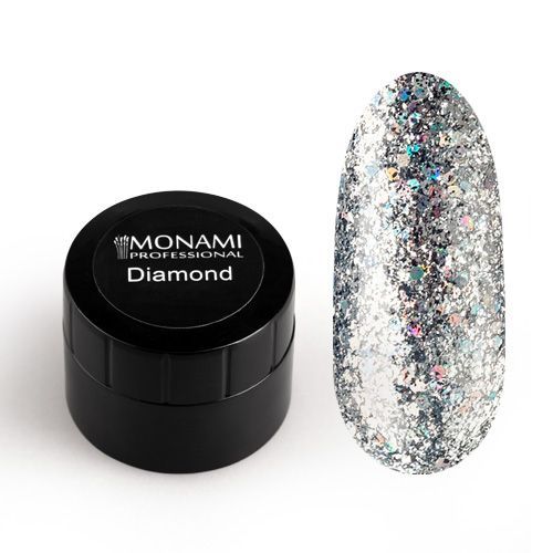 Monami, Гель-лак Diamond Silver Star (платиновый, 5 г)